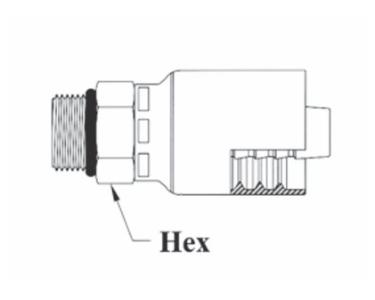 GC11-4x6 Couplamatic Grip Crimp Coupling - ORB - Male Solid - 1/4" Hose ID - 9/16x18 Thread Size