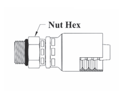 GC12-4x4 Couplamatic Grip Crimp Coupling - ORB - Male Swivel - 1/4" Hose ID - 7/16x20 Thread Size