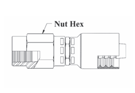 GC16-4x4 Couplamatic Grip Crimp Coupling - NPTF - Female Swivel - 1/4" Hose ID - 1/4-18 Thread Size