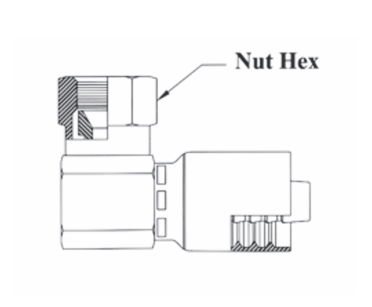 GC17-8x10 Couplamatic Grip Crimp Coupling - JIC 37° - 90° Female Swivel - 1/2" Hose ID - 7/8x14 Thread Size