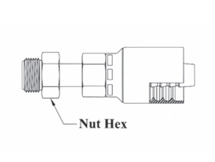 GC18-4x5 Couplamatic Grip Crimp Coupling - Male Inverted Flare - 1/4" Hose ID - 1/2x20 Thread Size