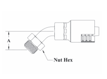 GC19-6x4 Couplamatic Grip Crimp Coupling - Male Inverted Flare - 45° - 3/8" Hose ID - 7/16x24 Thread Size