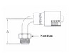 GC20-6x7 Couplamatic Grip Crimp Coupling - Male Inverted Flare - 90° - 3/8" Hose ID - 11/16x18 Thread Size