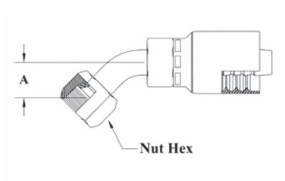 GC22-6x6 Couplamatic Grip Crimp Coupling - SAE 45° - 45° Female Swivel - 3/8" Hose ID - 5/8x18 Thread Size