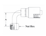 GC23-6x6 Couplamatic Grip Crimp Coupling - SAE 45° Seat - 90° Female Swivel - 3/8" Hose ID - 5/8x18 Thread Size - 0.91" Drop