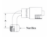 GC26-4x6 Couplamatic Grip Crimp Coupling - JIC Seat - 90° Female Swivel - 1/4" Hose ID - 9/16x18 Thread Size