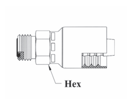 GC29-4x4 Couplamatic Grip Crimp Coupling - O-Ring Face Seal (ORF) - Male Solid - 1/4" Hose ID - 9/16x18 Thread Size