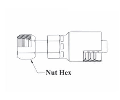 GC30-4x8 Couplamatic Grip Crimp Coupling - O-Ring Face Seal (ORF) - Female Swivel - 1/4" Hose ID - 13/16x16 Thread Size