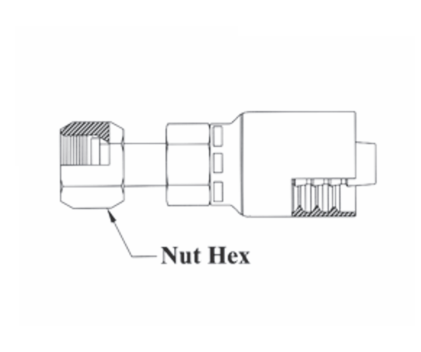 GC30-12x16 Couplamatic Grip Crimp Coupling - O-Ring Face Seal (ORF) - Female Swivel - 3/4" Hose ID - 1-7/16x12 Thread Size