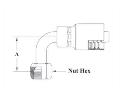 GC32-6x4 Couplamatic Grip Crimp Coupling - O-Ring Face Seal (ORF) - 90° Female Swivel - 3/8" Hose ID - 9/16x18 Thread Size
