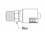 GC35-12x12 Couplamatic Grip Crimp Coupling - BSPT - British Standard Tapered - Male Pipe Solid - 3/4" Hose ID - R-3/4-14 Thread Size - 3/4" BSPT 