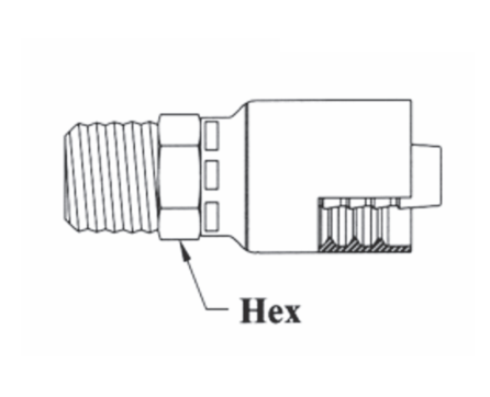 GC35-8x8 Couplamatic Grip Crimp Coupling - BSPT - British Standard Tapered - Male Pipe Solid - 1/2" Hose ID - R-1/2-14 Thread Size - 1/2" BSPT 