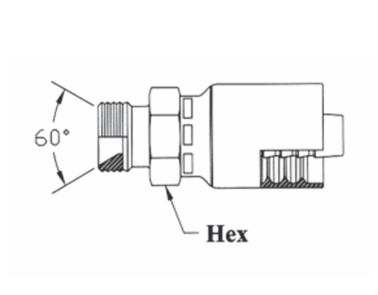GC36-8x8 Couplamatic Grip Crimp Coupling - BSPP - British Standard Parallel 60° Seat - Male Pipe Solid - 1/2" Hose ID - G-1/2-14 Thread Size - 1/2" BSPP 
