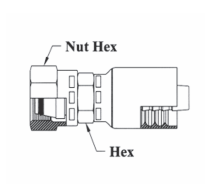 GC38-12x25 Couplamatic Grip Crimp Coupling - DIN Heavy 24° Seat - Female Swivel - 3/4" Hose ID - M36x2.0 Thread Size