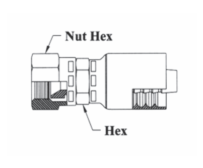 GC39-10x24 Couplamatic Grip Crimp Coupling - Komatsu 30° Flare - Female Swivel - 5/8" Hose ID - M24x1.5 Thread Size
