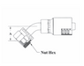 GC41-4x8 Couplamatic Grip Crimp Coupling - DIN Light Universal Seat - Female Swivel 45° Bend - 1/4" Hose ID - M14x1.5 Thread Size