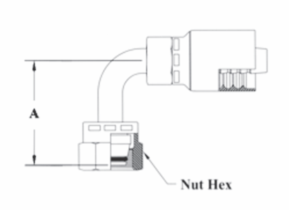 GC45-4x10 Couplamatic Grip Crimp Coupling - DIN Heavy 24° Seat - Female Swivel 90° Bend - 1/4" Hose ID - M18x1.5 Thread Size