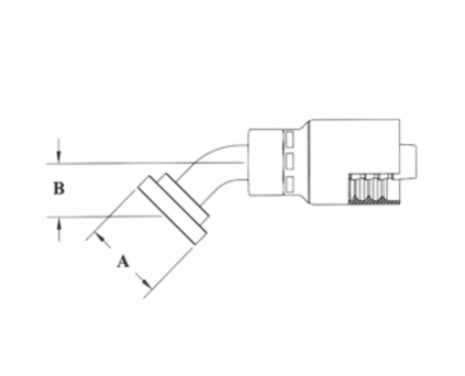 GC50-16x20 Couplamatic Grip Crimp Coupling - Code 61 Split Flange - 45° Bend - 1" Hose ID - 1-1/4" Flange Size