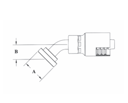 GC50-8x8 Couplamatic Grip Crimp Coupling - Code 61 Split Flange - 45° Bend - 1/2" Hose ID - 1/2" Flange Size