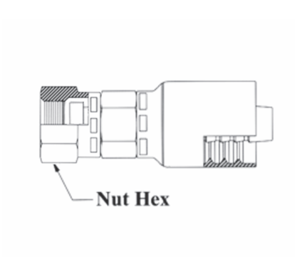 GC75-10x12 Couplamatic Grip Crimp Coupling - O-Ring Face Seal (ORF) - Female Swivel Short Rise - 5/8" Hose ID - 1-3/16x12 Thread Size