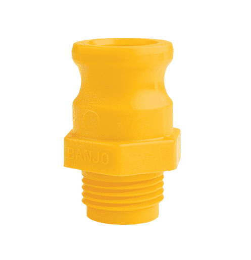 GHMT075F Banjo Polypropylene Garden Hose Fitting - Yellow - Part F - 3/4" Male Adapter x 3/4" Male GHT