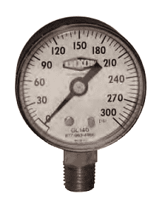 GS30-4 Dixon ABS Standard Dry Gauge - 3-1/2" Face, 1/4" Lower Mount - 0-30 PSI