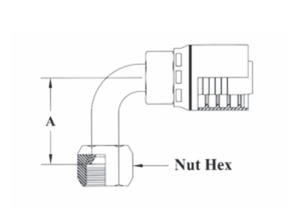 GW26-20x20 Couplamatic GW Series Coupling - JIC 37° - 90° Female Swivel - 1-1/4" Hose ID - 1-5/8x12 Thread