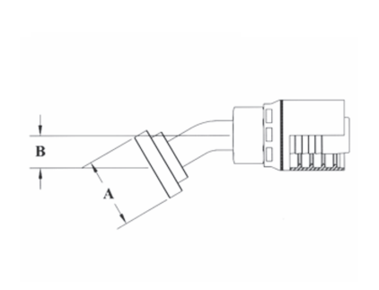 GW49-16x16 Couplamatic GW Series Coupling - Code 61 Split Flange - 30° Bend - 1" Hose ID - 1" Flange Size