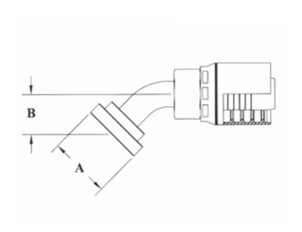 GW50-8x8 Couplamatic GW Series Coupling - Code 61 Split Flange - 45° Bend - 1/2" Hose ID - 1/2" Flange Size