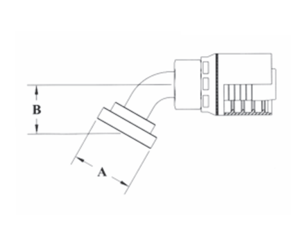 GW51-16x16 Couplamatic GW Series Coupling - Code 61 Split Flange - 60° Bend - 1" Hose ID - 1" Flange Size