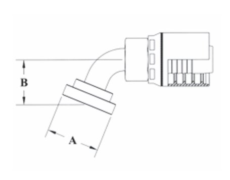 GW52-12x16 Couplamatic GW Series Coupling - Code 61 Split Flange - 67-1/2° Bend - 3/4" Hose ID - 1" Flange Size