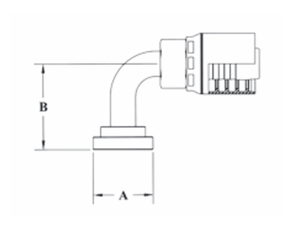 GW53-16x20 Couplamatic GW Series Coupling - Code 61 Split Flange - 90° Bend - 1" Hose ID - 1-1/4" Flange Size