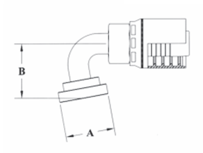 GW55-12x16 Couplamatic GW Series Coupling - Code 61 Split Flange - 100° Bend - 3/4" Hose ID - 1" Flange Size