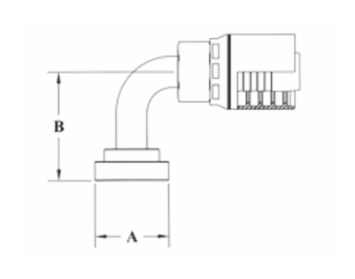 GW62-20x20 Couplamatic GW Series Coupling - Code 62 Split Flange - 90° Bend - 1-1/4" Hose ID - 1-1/4" Flange Size