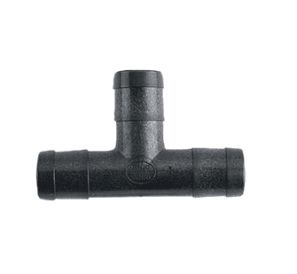 HBT075-050 Banjo Polypropylene Hose Barb Tee - 3/4" Hose Barb x 3/4" Hose Barb x 1/2" Hose Barb - 300 PSI (Pack of 10)