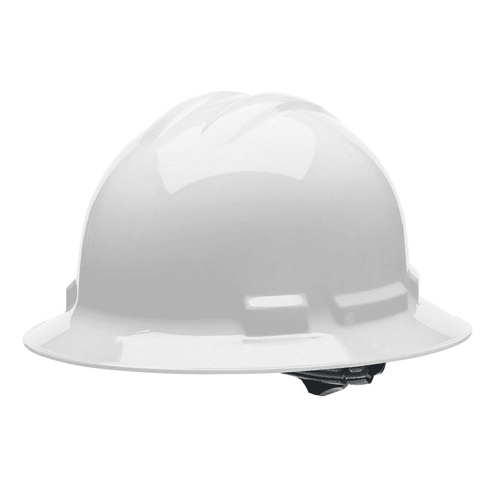 HHW2004 Malta Dynamics Hard Hat - Full Brim Style - 4 Pt. Suspension Ratchet Adjustment - White