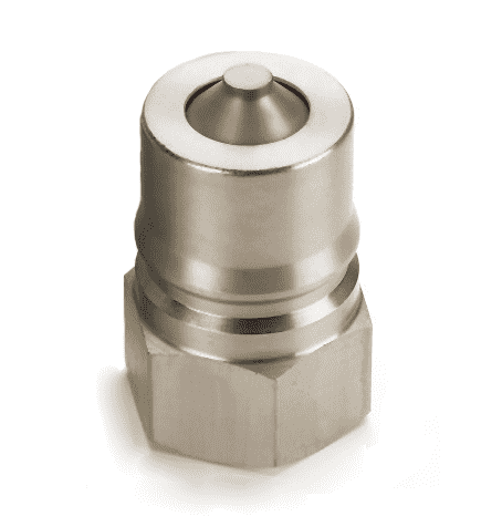 4KP26143 Eaton Hansen HK 1-8 Series Male Plug - Female 1/2-14 NPTF VALVED - ISO 7241-1 B Interchange Steel Quick Disconnect - FKM Seal replaces FD45-1071-08-10