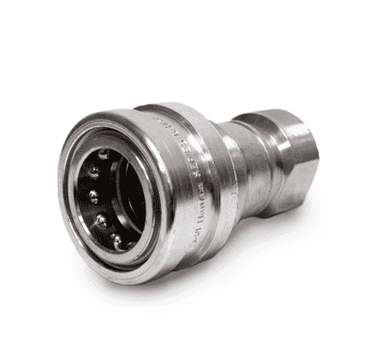 LL2H16146 Eaton Hanson HK 1-8 Series Female Socket 1/4-18 NPTF VALVED - ISO 7241-1-B Interchange 303 Stainless Steel Quick Disconnect - Special Buna-N Seal