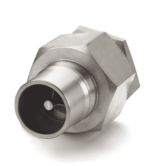 LL12K46143 Eaton Hansen HK 10/12/20 Series Male Plug 1 1/2-11 1/2 NPTF VALVED - ISO 7241-1 B Interchange 303 Stainless Steel Quick Disconnect - FKM Seal