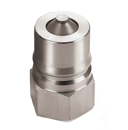 LL2K16 Eaton Hanson HK 1-8 Series Male Plug 1/4-18 NPTF VALVED - ISO 7241-1-B Interchange 303 Stainless Steel Quick Disconnect - Standard Buna-N Seal replaces FD45-1004-04-04