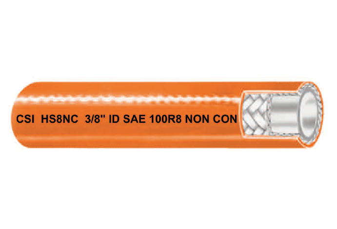 3/8" HS8NC Couplamatic Non-Conductive Thermoplastic Hydraulic Hose - Aramid Braid (SAE 100R8) - 3/8" ID - 250ft