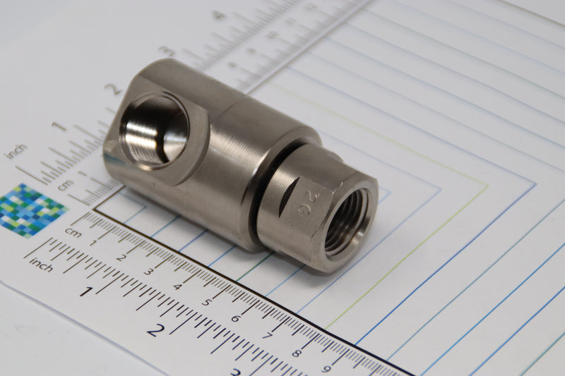 9SS8FP50XFP50-Ni-AL by Super Swivel | 5024-Ni-AL | 1/2-14 Female Pipe NPTF x 1/2-14 Female Pipe NPTF | 0.530" Through Hole | 90° Elbow | Electroless Nickel | AFLAS Seal