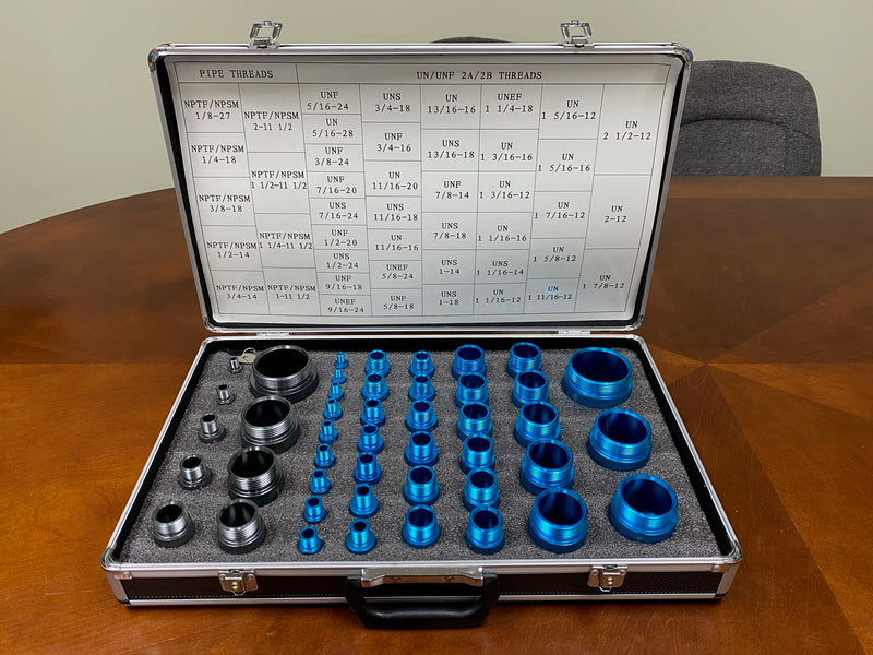 AE7592 NPT / JIC / ORB / ORFS / SAE 45 /AN Thread US Standards Identification Suitcase Kit (Both Male and Female)