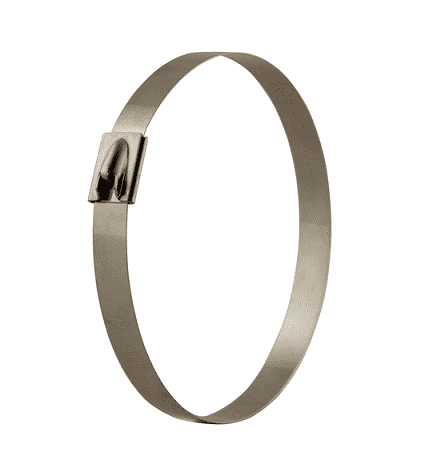 KE1128 by Band-It | KE Premium Ball-Lok Tie | 0.18" Width | 7.9" Length | 0.010" Thickness | Uncoated | 304 Stainless Steel | 100/Bag