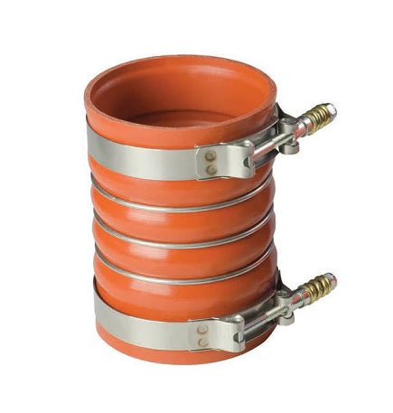 KIT4004D by FlexFab | Series 4000 | 4-ply Charge Air Connector Hose and Clamp Kit | 3.50" ID | 3.73" OD | Orange | 6" Overall Length