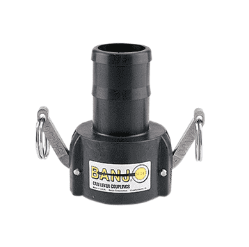 200150C Banjo Polypropylene Locking Cam Lever Coupling - Part C - 2" Female Coupler x 1-1/2" Hose Shank - 125 PSI - Gasket: EPDM