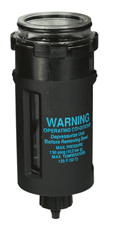 LRP-96-736 Dixon Wilkerson Lubricator Accessories - Plastic Bowl with Guard and Manual Drain - used on L08