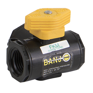 LV050SLLV Banjo 1/2" FNPT Side Load Micro-Valve FKM Locking Handle - Pack of 10