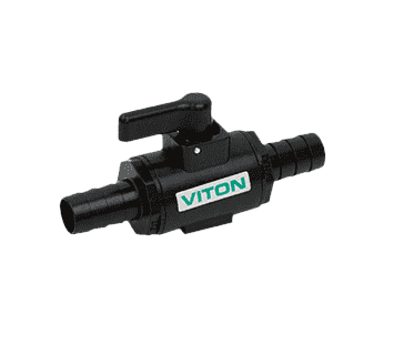 LVHB050V Banjo Polypropylene Micro Valve - 1/2" Hose Barb x 1/2" Hose Barb - Opening Thru Ball: 15/32" - 300 PSI