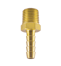 M13 ZSi-Foster Barbed Insert Hose Fitting - Brass Male Hose Stem - 3/8" Male NPT x 3/8" ID